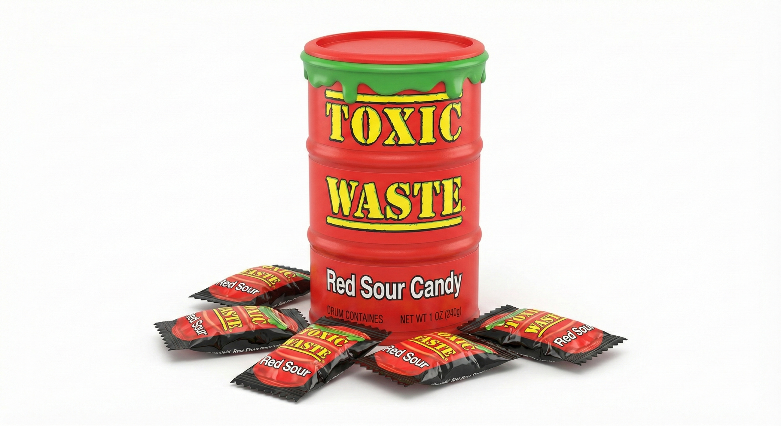 Toxic Waste Red Drum Sour Candies 42g