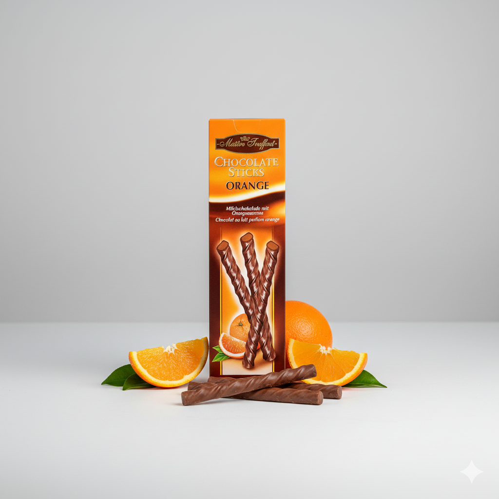 Maitre T. Choco Sticks Orange töltött csokoládé pálcikák 75 g