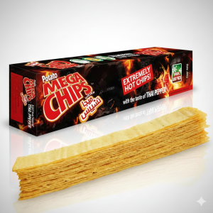 Mega Chips thai chili ízű, extrém csípős chips 50 g